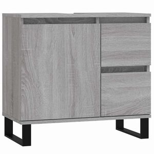 vidaXL Armario de ba&ntilde;o madera contrachapada gris Sonoma 65x33x60 cm