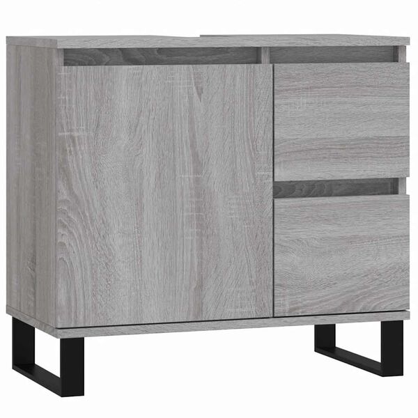 vidaXL Armario de ba&ntilde;o madera contrachapada gris Sonoma 65x33x60 cm