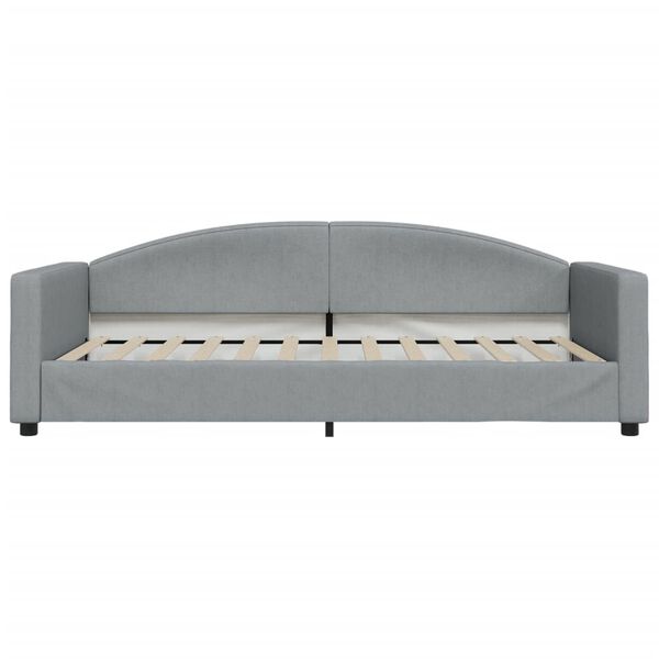 vidaXL Sof&aacute; cama sin colch&oacute;n tela gris claro 100x200 cm
