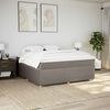 vidaXL Cama box spring con colch&oacute;n tela gris taupe 180x200 cm