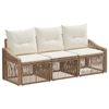 vidaXL Conjunto de sof&aacute;s de jard&iacute;n 3 uds. Beige rat&aacute;n sint&eacute;tico