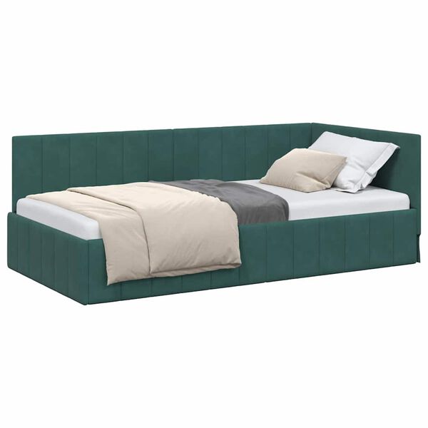 vidaXL Estructura de cama en esquina Verde oscuro 100 cm x 200 cm