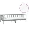 vidaXL Sof&aacute; cama con colch&oacute;n madera de pino maciza gris 90x200 cm
