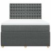 vidaXL Cama box spring con colch&oacute;n tela gris oscuro 160x200 cm