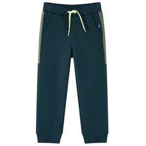 vidaXL Pantalones de ch&aacute;ndal infantiles con cord&oacute;n verde musgo 92