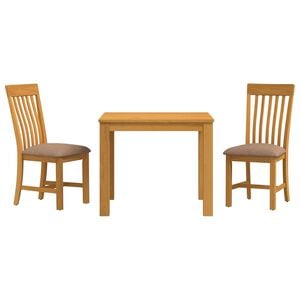 vidaXL Conjunto de comedor 3 uds. Gris Madera de Roble S&oacute;lido