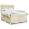 vidaXL Cama box spring con colch&oacute;n tela color crema 140x200 cm