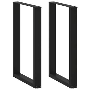 vidaXL Patas para mesa de bar en forma de U (2 unidades), color negro, 60 x (90-91) cm, acero