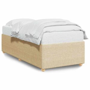 vidaXL Estructura de cama sin colch&oacute;n tela crema 90x190 cm