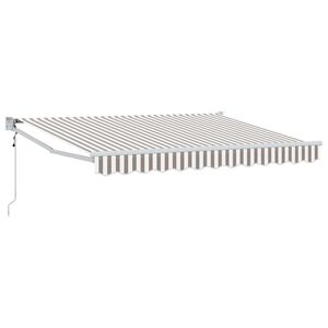 vidaXL Toldo retr&aacute;ctil Gris claro y blanco. 4 x 3 m Poli&eacute;ster y metal