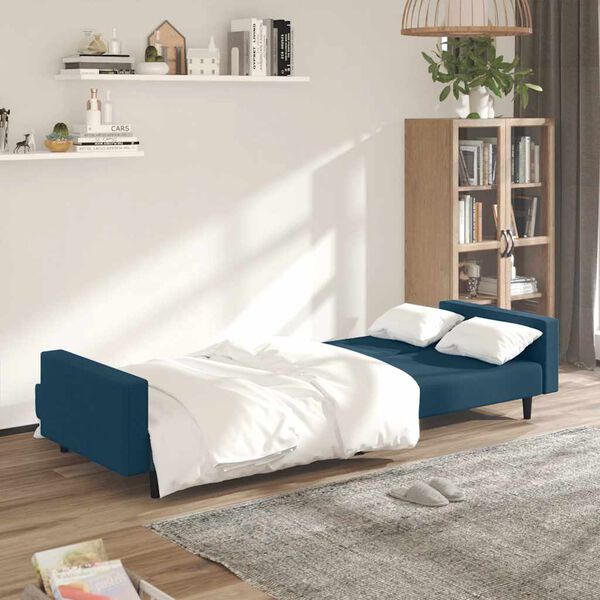 vidaXL Sof&aacute; cama de 2 plazas terciopelo azul