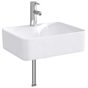 vidaXL Lavabo de ba&ntilde;o con grifo y desag&uuml;e Cromado 48,5 x 37,5 x 13 cm