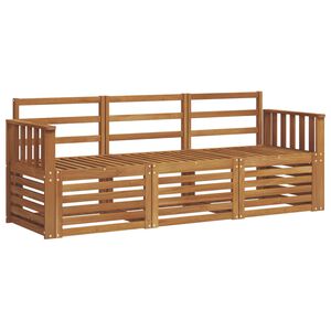 vidaXL Juegos de sof&aacute;s 3 uds. Natural Madera de Acacia S&oacute;lida