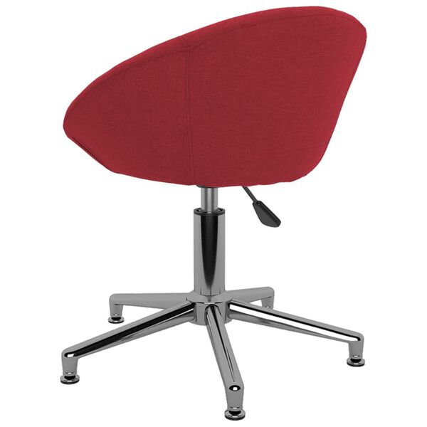 vidaXL Silla de oficina giratoria de tela rojo tinto