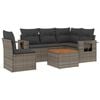 vidaXL Set de muebles de jard&iacute;n 6 pzas y cojines rat&aacute;n sint&eacute;tico gris