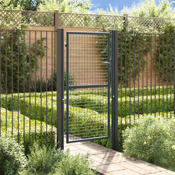 vidaXL Puerta de jard&iacute;n de malla acero galvanizado 100 x 175 cm gris