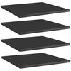 vidaXL Estante estanter&iacute;a 4 uds contrachapada negro brillo 40x40x1,5cm
