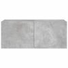 vidaXL Mueble de TV de pared con luces LED gris hormig&oacute;n 100x35x41 cm