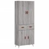 vidaXL Aparador alto madera contrachapada gris sonoma 69,5x34x180 cm