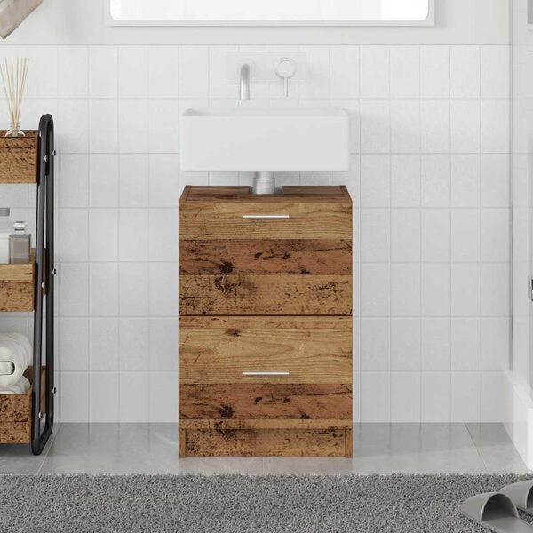 vidaXL Gabinete de Ba&ntilde;o con caj&oacute;n Madera Vieja 40 x 37 x 59 cm