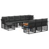 vidaXL Conjunto de sof&aacute;s de exterior 11 uds. Negro y Gris oscuro