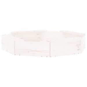 vidaXL Arenero con asientos octógono madera maciza de pino blanco