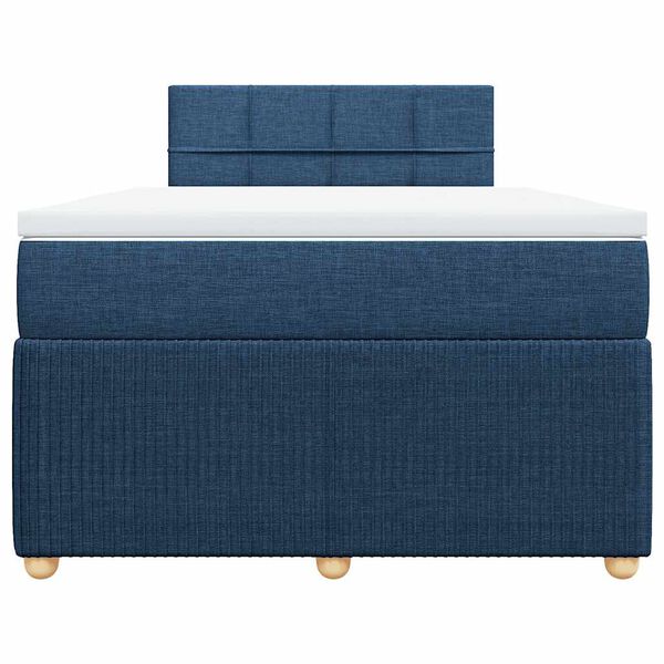 vidaXL Cama box spring con colch&oacute;n tela azul 120x200 cm