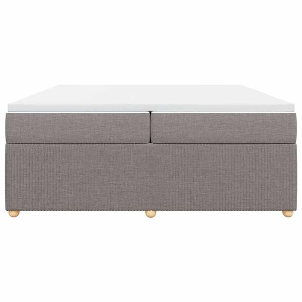vidaXL Cama box spring con colch&oacute;n tela gris taupe 200x200 cm