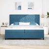 vidaXL Cama tipo Box Spring con colch&oacute;n Azul 200 x 200 cm Terciopelo