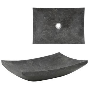 vidaXL Lavabo 50x35x12 cm m&aacute;rmol negro