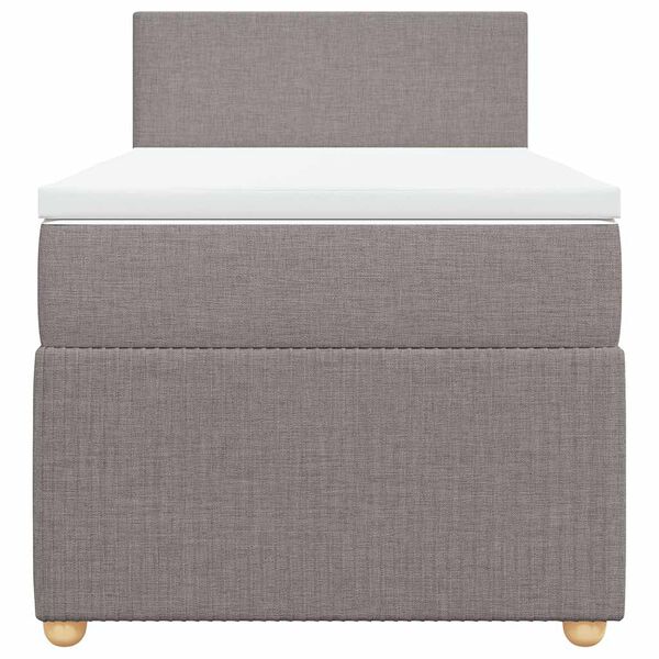 vidaXL Cama box spring con colch&oacute;n tela gris taupe 100x200 cm