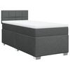 vidaXL Cama box spring con colch&oacute;n tela gris oscuro 90x200 cm