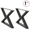 vidaXL Patas para mesa de centro (2 unidades), antracita, 70 x (42-43,3) cm, acero