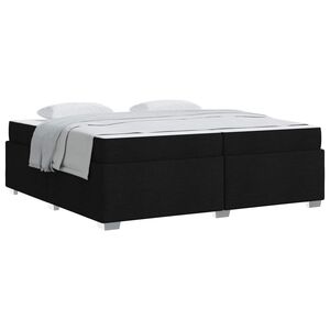 vidaXL Estructura de cama con colch&oacute;n Negro 200 x 200 cm tela