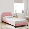 vidaXL Estructura de cama con cabecero Dover terciopelo rosa 90x200 cm