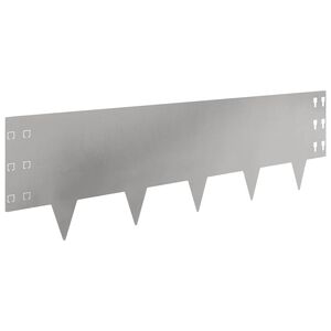 vidaXL Borde de C&eacute;sped 20 pcs 100 x 30 cm Acero Plateado