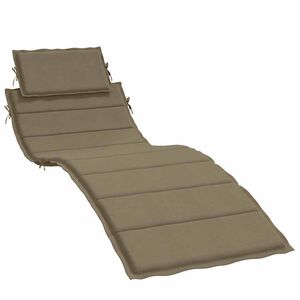 vidaXL Coj&iacute;n para tumbona tela gris taupe melange 186x58x4 cm