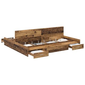 vidaXL Cama con almacenamiento con cabecera Madera Vieja 180 x 200 cm