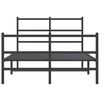 vidaXL Estructura cama sin colch&oacute;n con estribo metal negro 120x190 cm