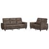 vidaXL Juego de Sof&aacute; 2 pcs Gris oscuro Cuero de Suede Sint&eacute;tico