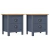 vidaXL Mesitas de noche Hill 2 uds madera de pino gris 46x35x49,5 cm