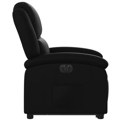 vidaXL Sillón reclinable elevable eléctrico de cuero sintético negro