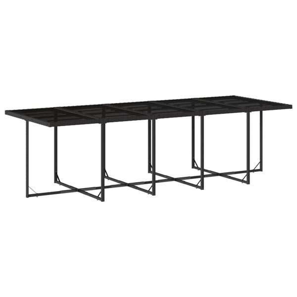 vidaXL Set de comedor jard&iacute;n 11 pzas con cojines rat&aacute;n sint&eacute;tico negro