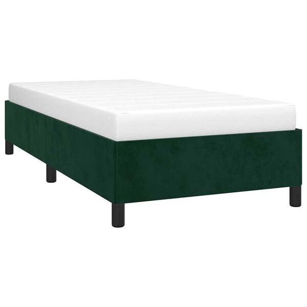 vidaXL Estructura de cama sin colch&oacute;n terciopelo verde oscuro 80x200cm