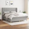 vidaXL Cama box spring con colch&oacute;n tela gris claro 180x200 cm
