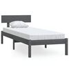 vidaXL Estructura de cama sin colch&oacute;n madera maciza gris 100x200 cm