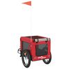 vidaXL Remolque de bicicleta mascotas hierro tela Oxford rojo negro