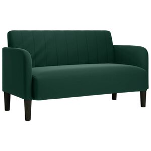 vidaXL Sof&aacute; Loveseat verde oscuro 109 cm terciopelo