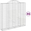 vidaXL Cestas de gaviones 6 uds forma de arco hierro 200x50x180/200 cm