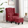 vidaXL Sill&oacute;n de masaje con reposapi&eacute;s tela rojo tinto